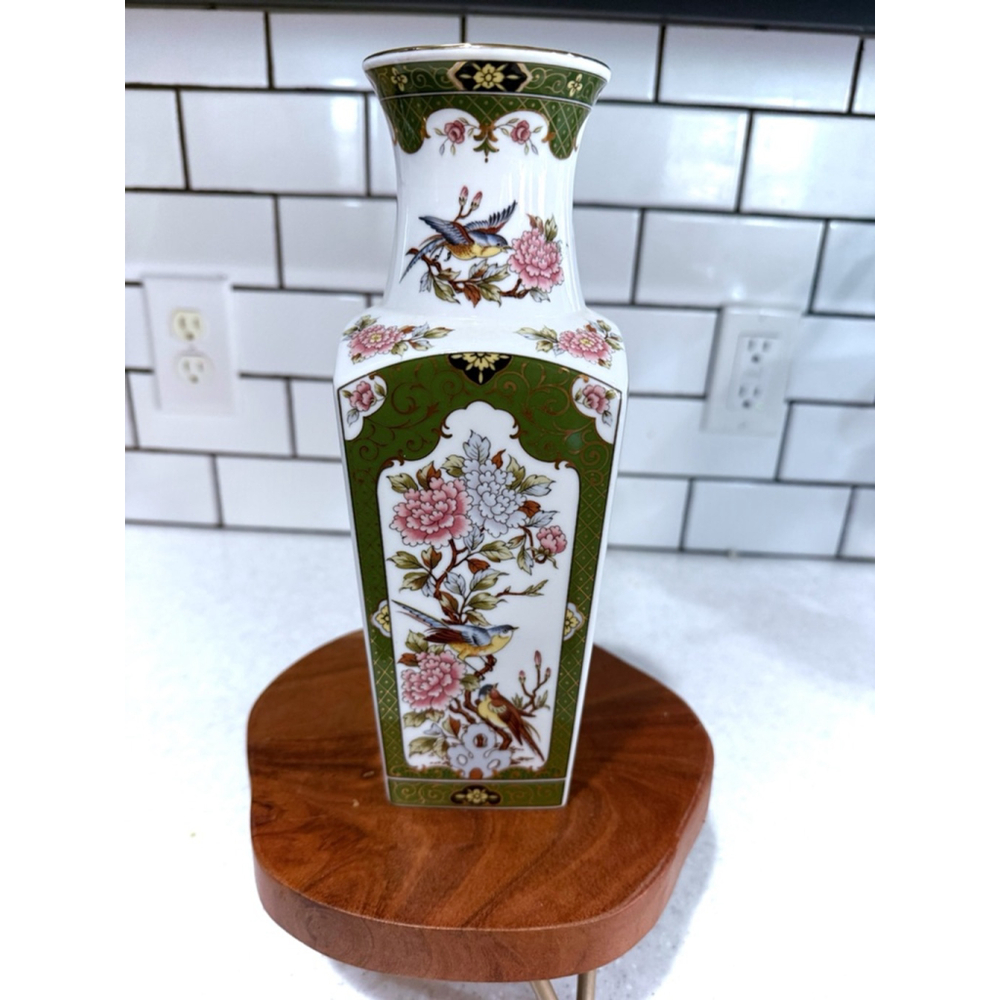 Vintage 1982 Arnart Imports Oriental Garden Japanese Square Vase